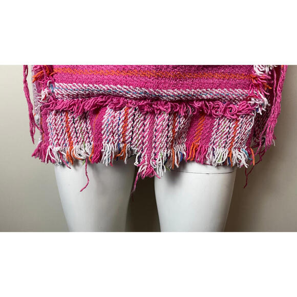 JEN'S PIRATE BOOTY FRINGE BOHO PINK BLANKET HOODIE M/L - Picture 7 of 10